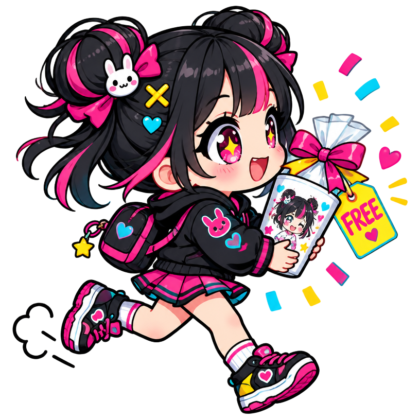 Mascot running with a free gift cup